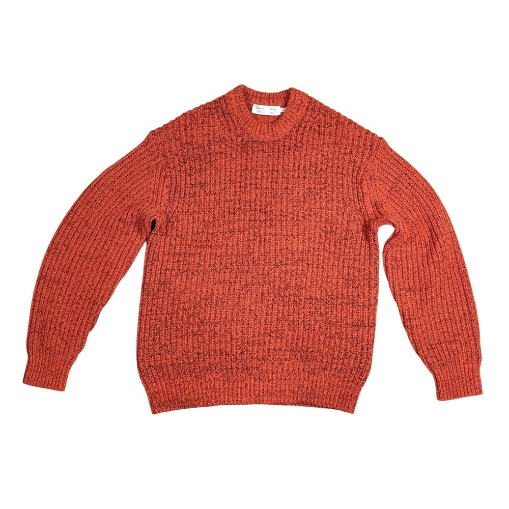 Proenza Schouler White‎ Label Orange Mixed Yarn Chunky Crew Neck Knit Sweater S - Picture 2 of 7